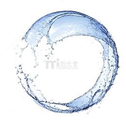 圆形喷溅蓝色水花