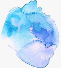 蓝色水墨斑点笔刷素材