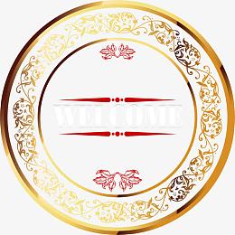 金色环形花纹背景PNG矢量元素