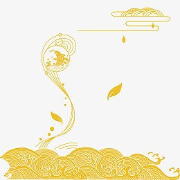 金色花纹茶业素材背景