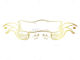 复古金色手绘花卉彩带背景框