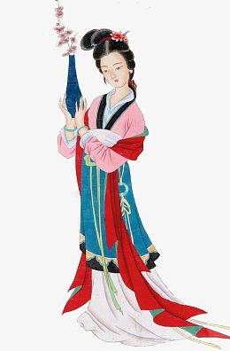 古代白描仕女图