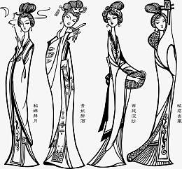 古代四大美女矢量图