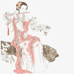 美人吹笛