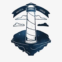 矢量海边灯塔