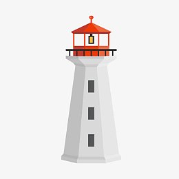 矢量卡通灯塔