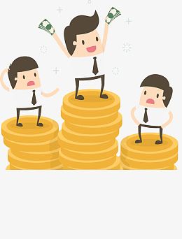 发奖金的商务小人