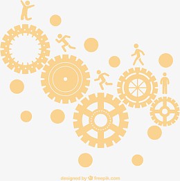 商务齿轮与小人矢量素材下载