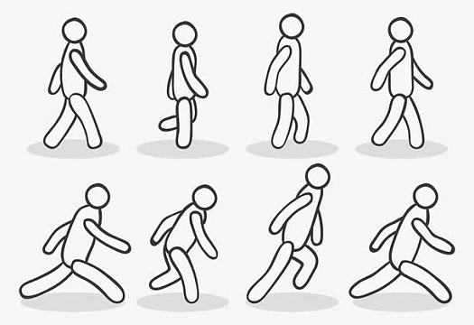 手绘走路的人