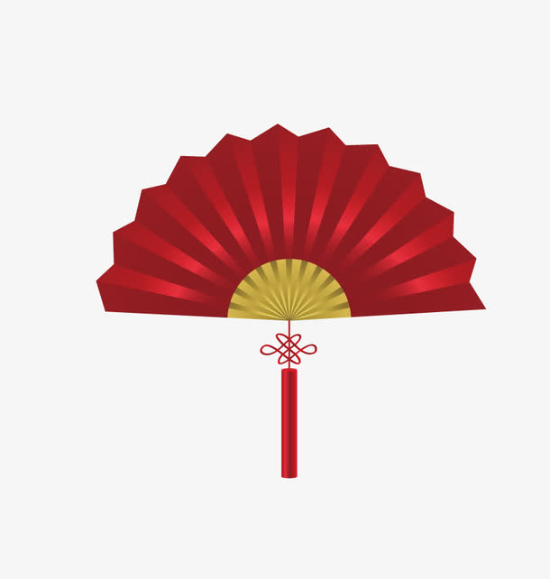 矢量红色的扇子素材免费下载_觅元素
