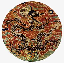 中国红龙纹布料