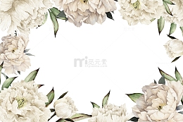 白色花朵边框