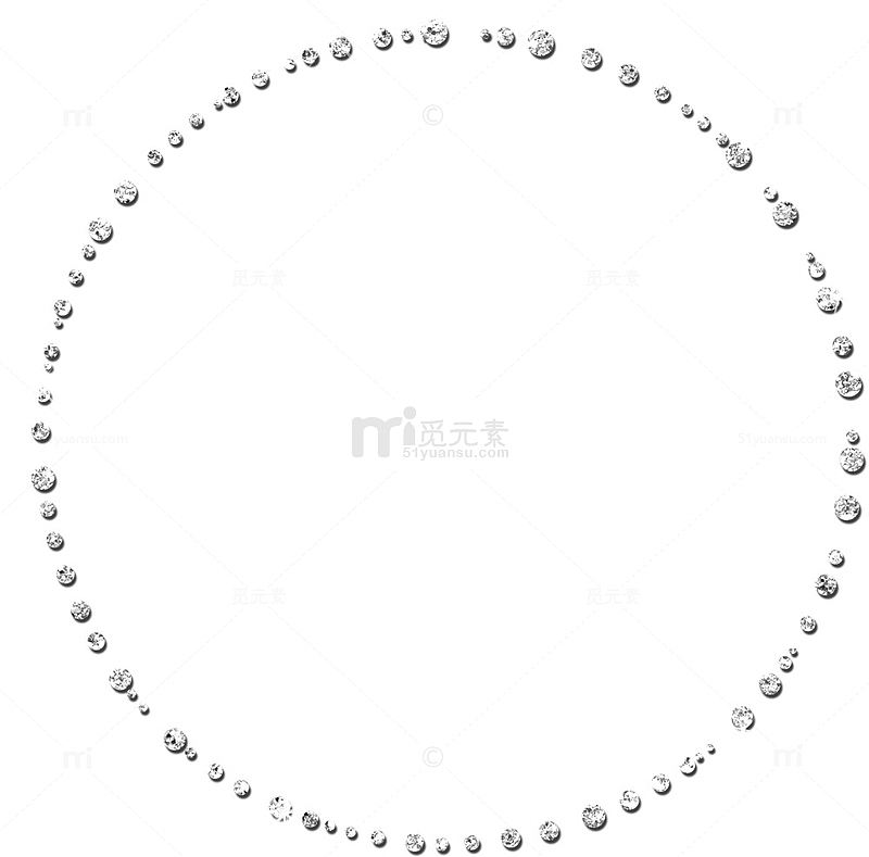 白色简约钻石圆圈边框纹理