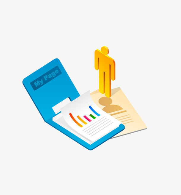 蓝色矢量数据报表