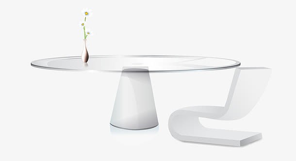 白色简约桌椅效果图