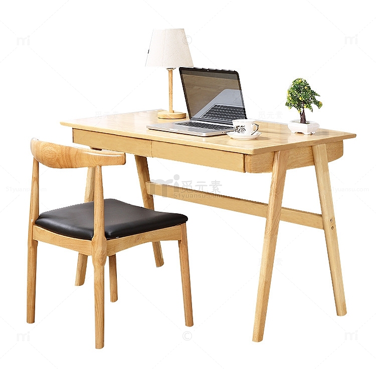 简约北欧风浅木色小书桌