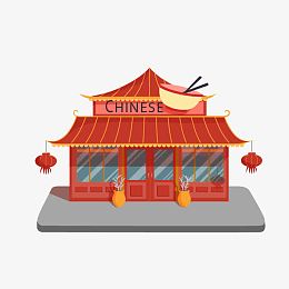 矢量中国餐馆