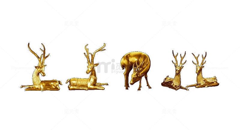 欧式雕塑金鹿