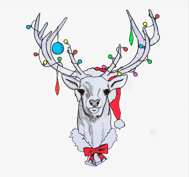 优雅圣诞驯鹿设计矢量素材免抠素材免费下载_觅元素51yuansu.com