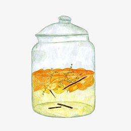 泡柠檬水手绘画素材图片