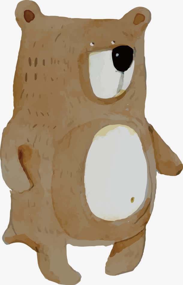 美术涂抹小熊免抠素材免费下载_觅元素51yuansu.com