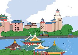 手绘厦门名景