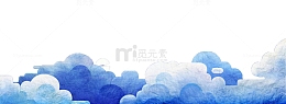蓝色渐变水彩云