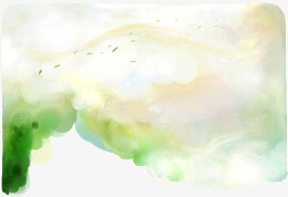 绿色水彩云效果