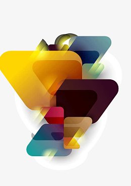 彩色渐变发光时尚立体三角背景矢