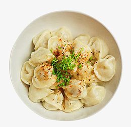 风味醋拌锅贴素材
