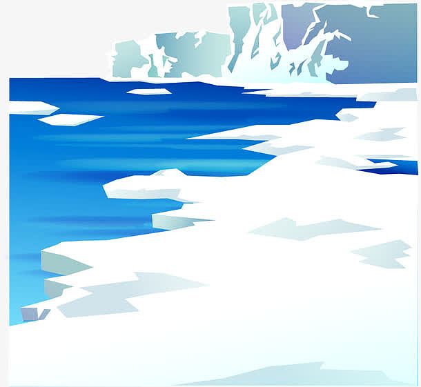 矢量手绘南极冰川