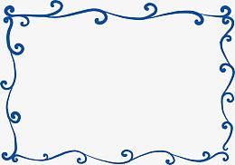 简单蓝色花纹边框