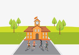 手绘卡通学校
