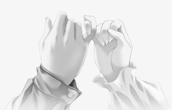 素描勾手指拉勾手势