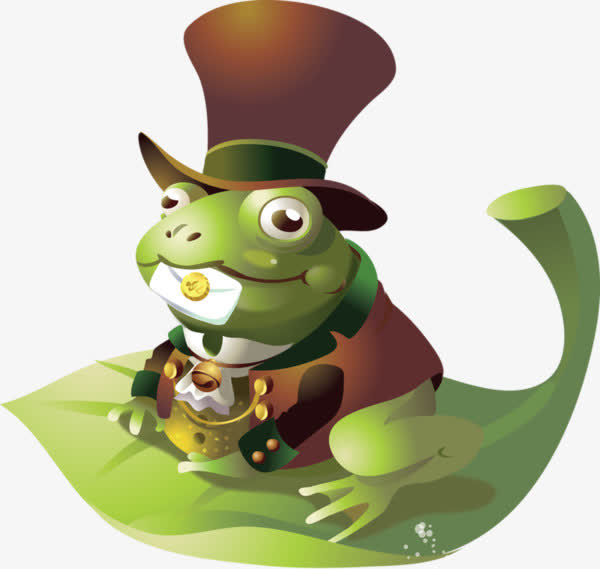 卡通手绘拟人化青蛙