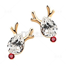 施华洛世珠宝水晶耳钉实物图