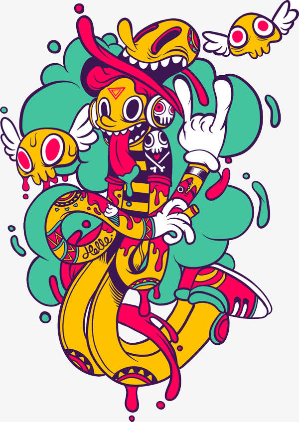 美式涂鸦素材免费下载_觅元素