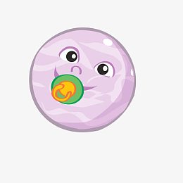 手绘九大行星冥王星卡通形象