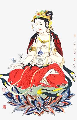 手持甘露瓶的观音菩萨画像