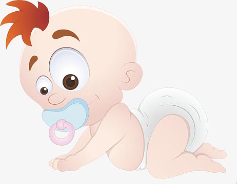 卡通爬行婴儿素材_卡通爬行婴儿图片元素-觅元素