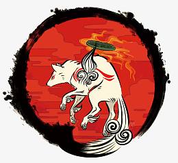 矢量日本犬神