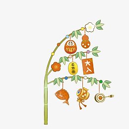 卡通新年祈福树