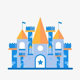 建筑城堡简笔画矢量图PNG