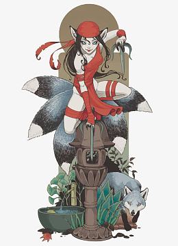 矢量九尾狐