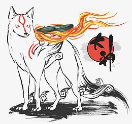 矢量日本犬神