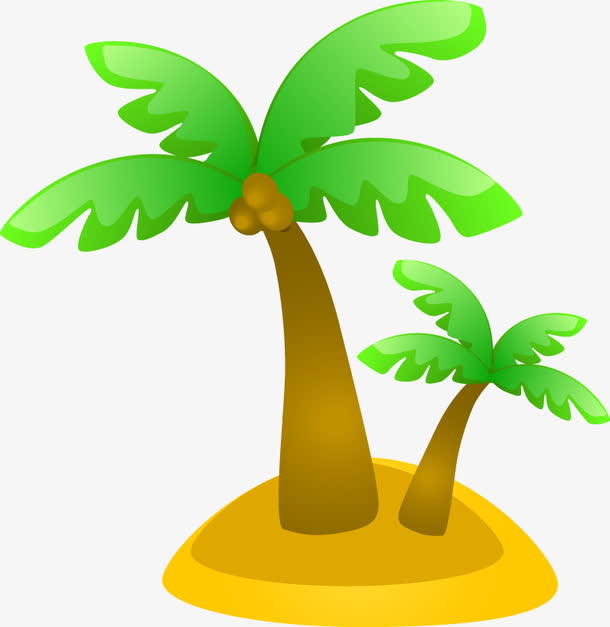夏日沙滩元素植物树叶椰子树