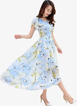 夏日碎花女装连衣裙