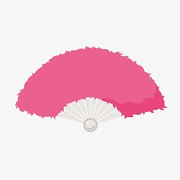 卡通粉色羽毛扇