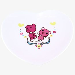 可爱小熊彩绘装饰心形盘子