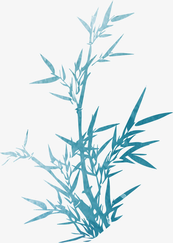 手绘插画竹叶效果